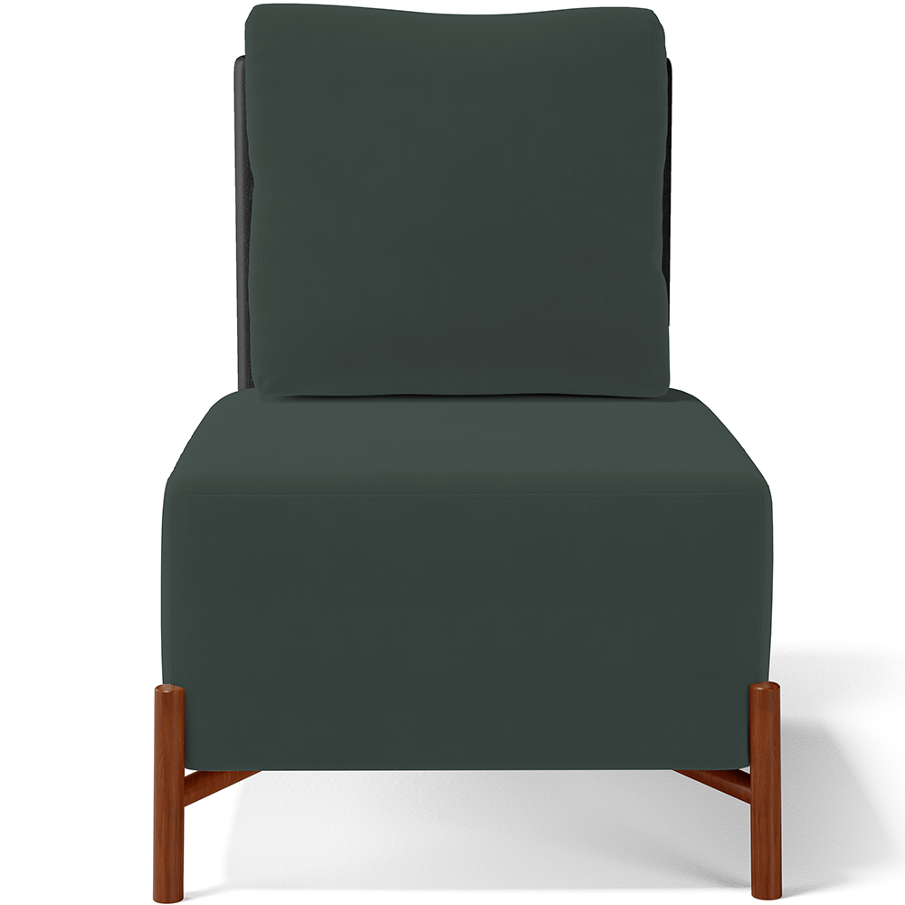 Kit 02 Poltronas Decorativas Sala de Estar Living Hungria L02 Couríssimo Preto Suede Verde Musgo - Lyam