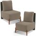 Kit 02 Poltronas Decorativas Sala de Estar Living Hungria L02 Couríssimo Verde Bouclê Bege - Lyam