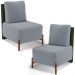 Kit 02 Poltronas Decorativas Sala de Estar Living Hungria L02 Couríssimo Verde Bouclê Cinza - Lyam
