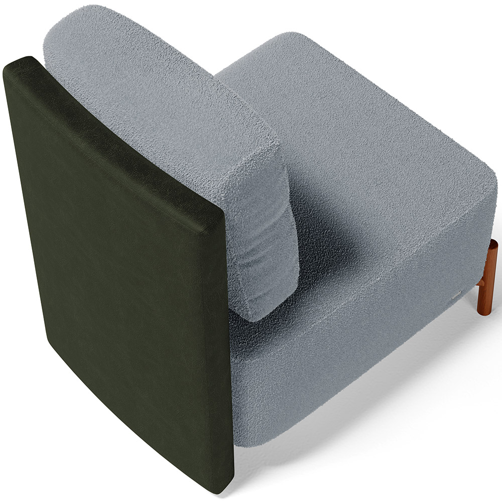 Kit 02 Poltronas Decorativas Sala de Estar Living Hungria L02 Couríssimo Verde Bouclê Cinza - Lyam