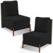 Kit 02 Poltronas Decorativas Sala de Estar Living Hungria L02 Couríssimo Verde Bouclê Preto - Lyam