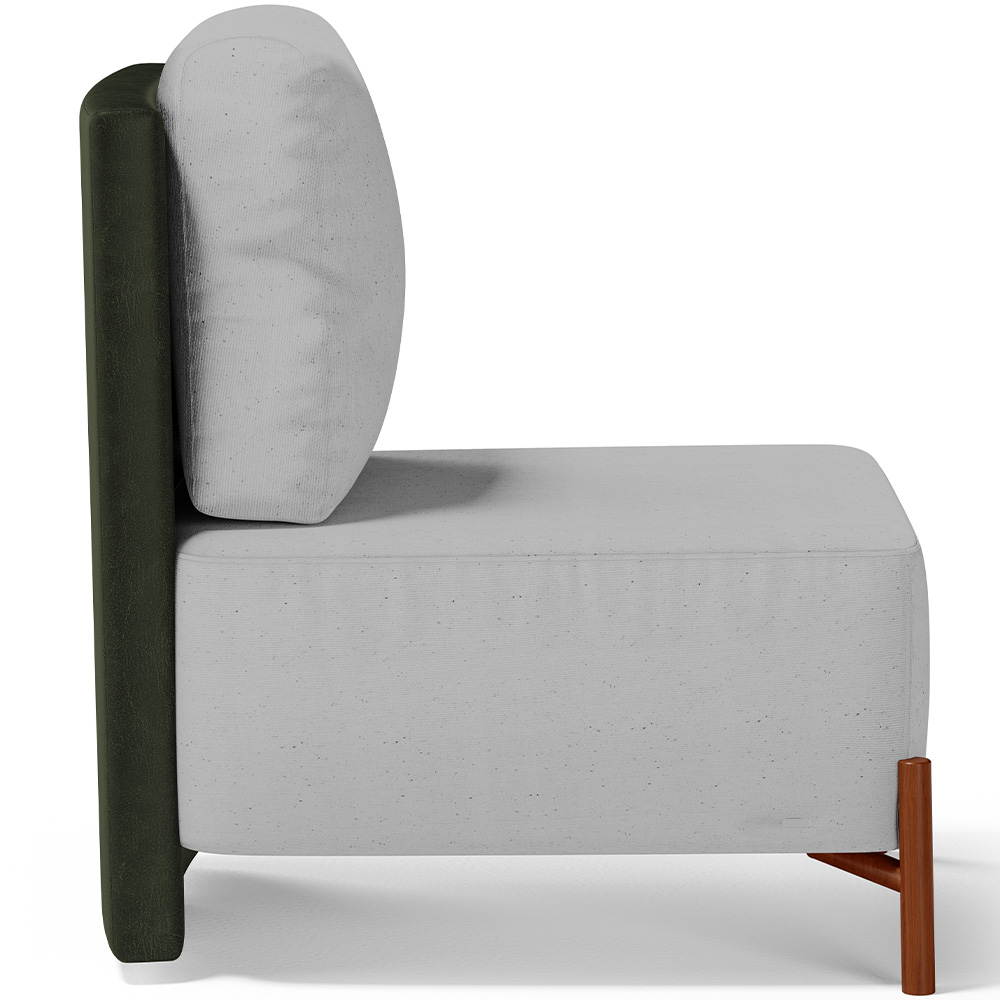 Kit 02 Poltronas Decorativas Sala de Estar Living Hungria L02 Couríssimo Verde Linho Cinza - Lyam