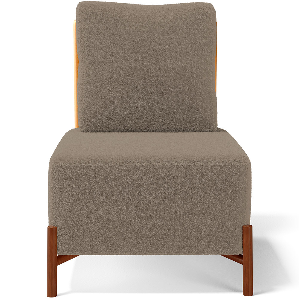 Kit 02 Poltronas Decorativas Sala de Estar Living Hungria L02 Couríssimo Whisky Bouclê Bege - Lyam