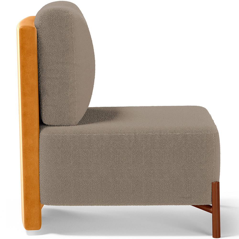 Kit 02 Poltronas Decorativas Sala de Estar Living Hungria L02 Couríssimo Whisky Bouclê Bege - Lyam