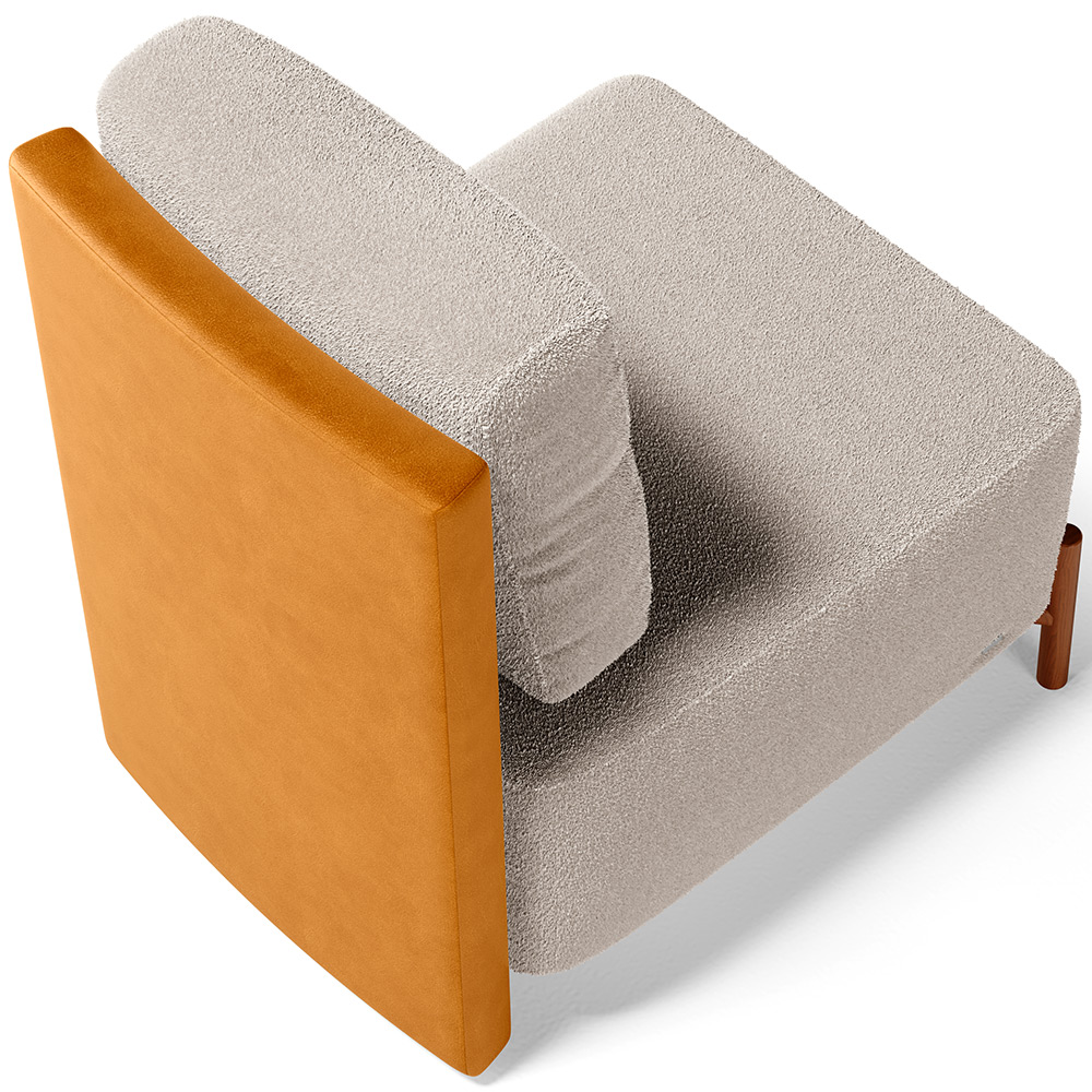 Kit 02 Poltronas Decorativas Sala de Estar Living Hungria L02 Couríssimo Whisky Bouclê Creme - Lyam