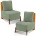Kit 02 Poltronas Decorativas Sala de Estar Living Hungria L02 Couríssimo Whisky Bouclê Oliva - Lyam