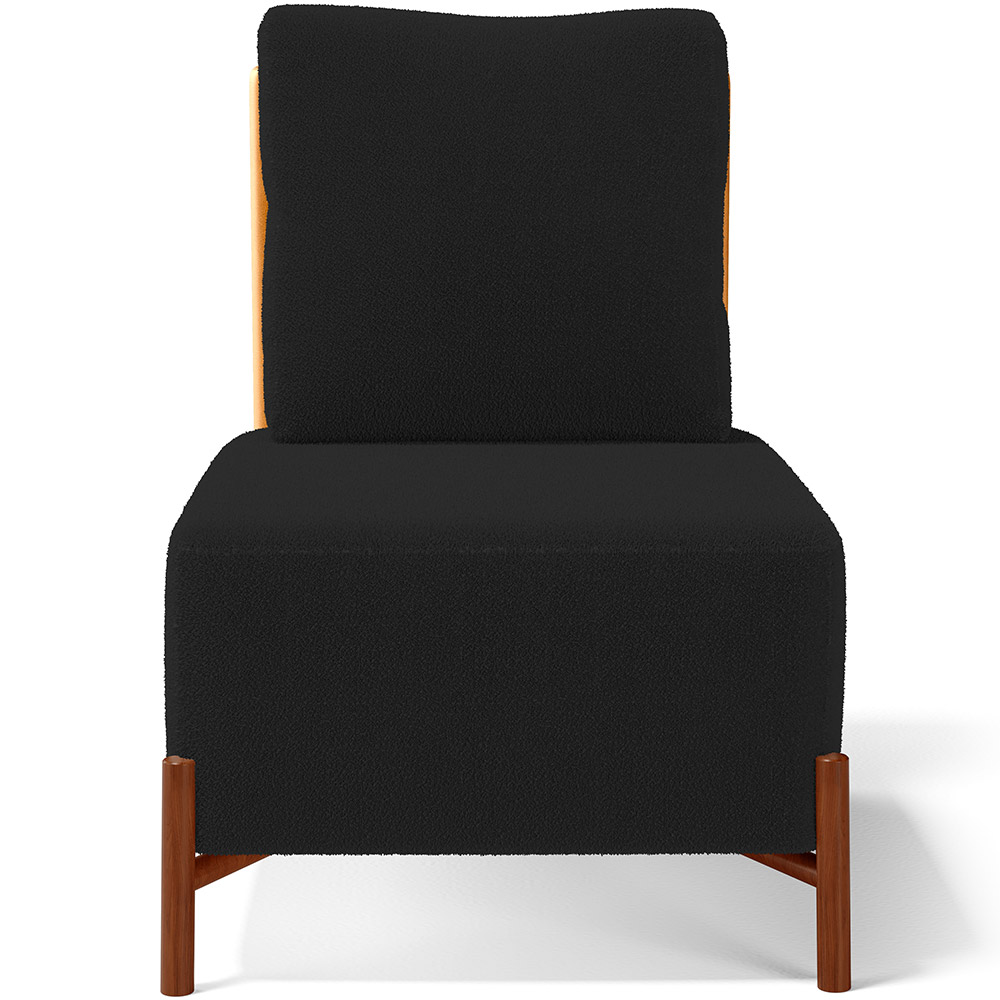 Kit 02 Poltronas Decorativas Sala de Estar Living Hungria L02 Couríssimo Whisky Bouclê Preto - Lyam