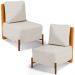 Kit 02 Poltronas Decorativas Sala de Estar Living Hungria L02 Couríssimo Whisky Linho Cru - Lyam