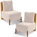 Kit 02 Poltronas Decorativas Sala de Estar Living Hungria L02 Couríssimo Whisky Suede Bege - Lyam