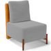 Kit 02 Poltronas Decorativas Sala de Estar Living Hungria L02 Couríssimo Whisky Suede Cinza - Lyam