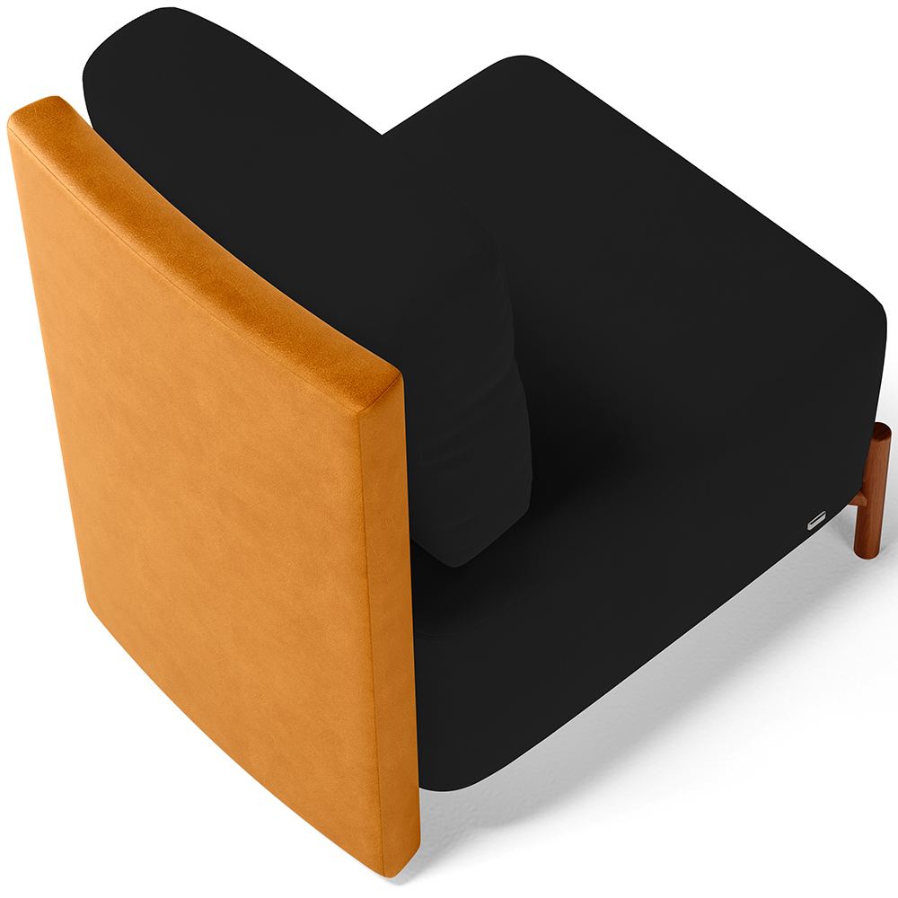 Kit 02 Poltronas Decorativas Sala de Estar Living Hungria L02 Couríssimo Whisky Suede Preto - Lyam