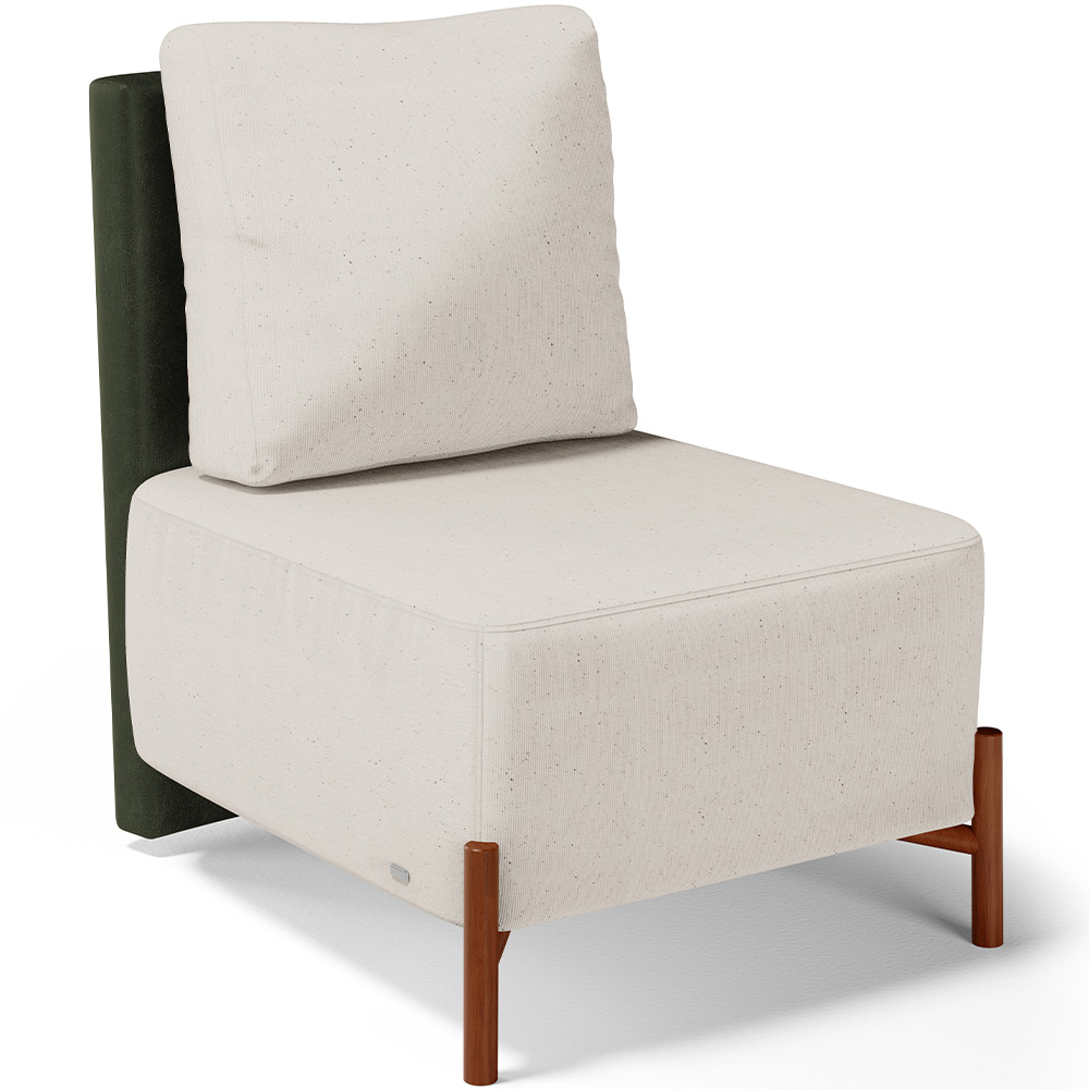 Kit 02 Poltronas Decorativas Sala de Estar Living Pés Madeira Hungria L02 Couríssimo Verde Linho Cru - Lyam