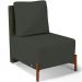 Kit 02 Poltronas Decorativas Sala de Estar Living Pés Madeira Hungria L02 Couríssimo Verde Linho Verde Musgo - Lyam