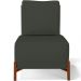 Kit 02 Poltronas Decorativas Sala de Estar Living Pés Madeira Hungria L02 Couríssimo Verde Linho Verde Musgo - Lyam