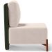 Kit 02 Poltronas Decorativas Sala de Estar Living Pés Madeira Hungria L02 Couríssimo Verde Suede Bege - Lyam