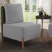 Kit 02 Poltronas Decorativas Sala de Estar Living Pés Madeira Hungria L02 Couríssimo Verde Suede Cinza - Lyam