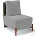 Kit 02 Poltronas Decorativas Sala de Estar Living Pés Madeira Hungria L02 Couríssimo Verde Suede Cinza - Lyam