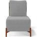 Kit 02 Poltronas Decorativas Sala de Estar Living Pés Madeira Hungria L02 Couríssimo Verde Suede Cinza - Lyam