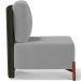 Kit 02 Poltronas Decorativas Sala de Estar Living Pés Madeira Hungria L02 Couríssimo Verde Suede Cinza - Lyam