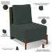 Kit 02 Poltronas Decorativas Sala de Estar Living Pés Madeira Hungria L02 Couríssimo Verde Suede Verde Musgo - Lyam