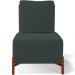 Kit 02 Poltronas Decorativas Sala de Estar Living Pés Madeira Hungria L02 Couríssimo Verde Suede Verde Musgo - Lyam