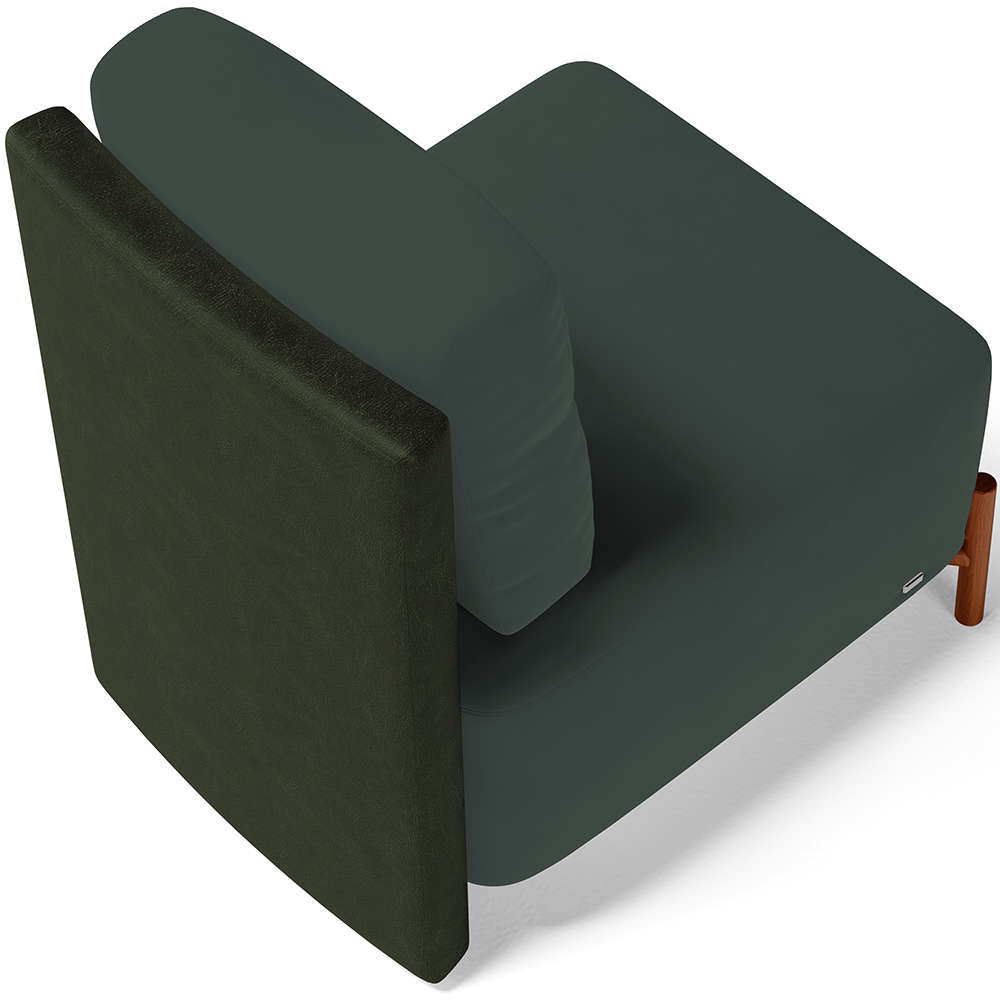 Kit 02 Poltronas Decorativas Sala de Estar Living Pés Madeira Hungria L02 Couríssimo Verde Suede Verde Musgo - Lyam