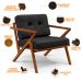 Kit 02 Poltronas Decorativas Sala de Estar com Cintas de Corano Laís B04 Linho Chumbo - Lyam Decor