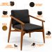 Kit 02 Poltronas Decorativas Sala de Estar com Cintas de Corano Lavínia B04 Linho Chumbo - Lyam Decor