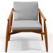 Kit 02 Poltronas Decorativas Sala de Estar com Cintas de Corano Lavínia B04 Linho Cinza - Lyam Decor