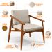 Kit 02 Poltronas Decorativas Sala de Estar com Cintas de Corano Lavínia B04 Linho Cru - Lyam Decor