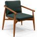 Kit 02 Poltronas Decorativas Sala de Estar com Cintas de Corano Lavínia B04 Linho Verde Musgo - Lyam Decor