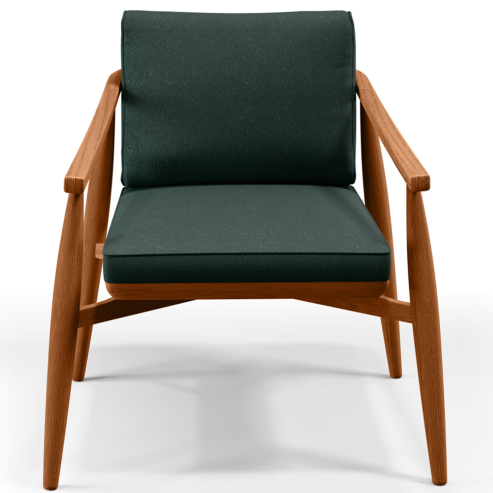 Kit 02 Poltronas Decorativas Sala de Estar com Cintas de Corano Lavínia B04 Linho Verde Musgo - Lyam Decor