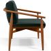 Kit 02 Poltronas Decorativas Sala de Estar com Cintas de Corano Lavínia B04 Linho Verde Musgo - Lyam Decor