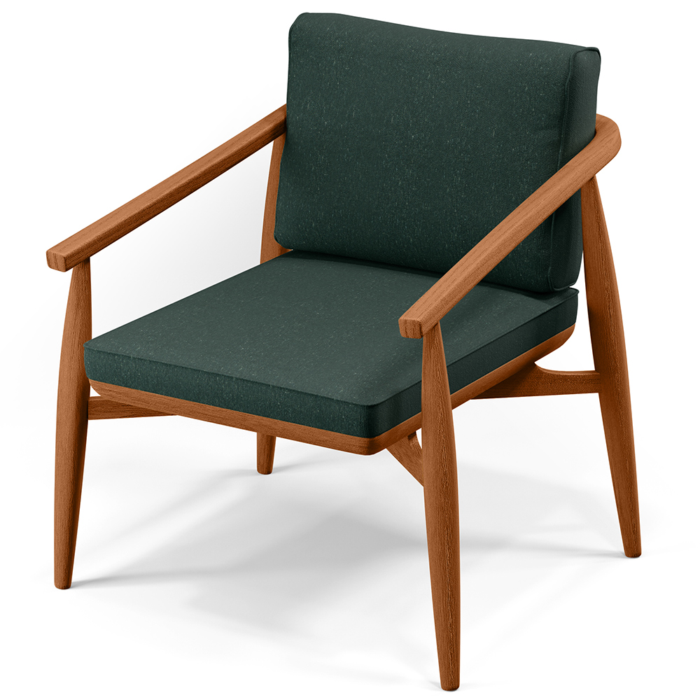 Kit 02 Poltronas Decorativas Sala de Estar com Cintas de Corano Lavínia B04 Linho Verde Musgo - Lyam Decor