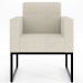 Kit 02 Poltronas Decorativas Sala e Recepção Base Fixa Metal Helô L02 Linho Champagne - Lyam Decor