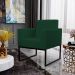 Kit 02 Poltronas Decorativas Sala e Recepção Base Fixa Metal Helô L02 Suede Verde Musgo - Lyam Decor
