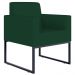 Kit 02 Poltronas Decorativas Sala e Recepção Base Fixa Metal Helô L02 Suede Verde Musgo - Lyam Decor