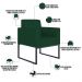 Kit 02 Poltronas Decorativas Sala e Recepção Base Fixa Metal Helô L02 Suede Verde Musgo - Lyam Decor