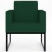 Kit 02 Poltronas Decorativas Sala e Recepção Base Fixa Metal Helô L02 Suede Verde Musgo - Lyam Decor