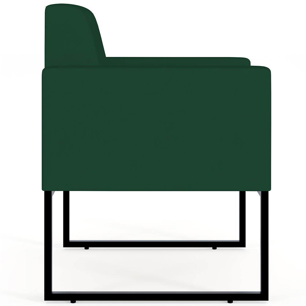 Kit 02 Poltronas Decorativas Sala e Recepção Base Fixa Metal Helô L02 Suede Verde Musgo - Lyam Decor