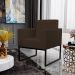 Kit 02 Poltronas Decorativas Sala e Recepção Base Fixa de Metal Helô L02 Suede Marrom - Lyam Decor