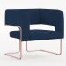 Kit 02 Poltronas Decorativas Scarlett D02 Base Aço New Cobre Veludo Azul Marinho C-304 - Lyam Decor