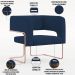 Kit 02 Poltronas Decorativas Scarlett D02 Base Aço New Cobre Veludo Azul Marinho C-304 - Lyam Decor