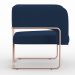 Kit 02 Poltronas Decorativas Scarlett D02 Base Aço New Cobre Veludo Azul Marinho C-304 - Lyam Decor