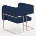 Kit 02 Poltronas Decorativas Scarlett D02 Base Aço New Cobre Veludo Azul Marinho C-304 - Lyam Decor