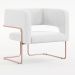 Kit 02 Poltronas Decorativas Scarlett D02 Base de Aço New Cobre Corano Branco C-12 - Lyam Decor