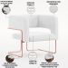 Kit 02 Poltronas Decorativas Scarlett D02 Base de Aço New Cobre Corano Branco C-12 - Lyam Decor