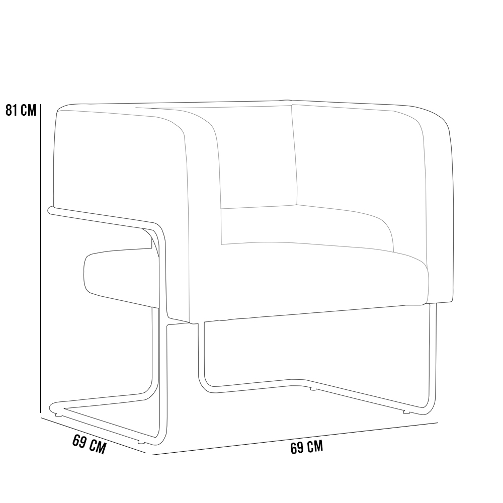 Kit 02 Poltronas Decorativas Scarlett D02 Base de Aço New Cobre Corano Branco C-12 - Lyam Decor