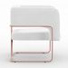Kit 02 Poltronas Decorativas Scarlett D02 Base de Aço New Cobre Corano Branco C-12 - Lyam Decor