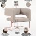 Kit 02 Poltronas Decorativas Scarlett D02 Base de Aço New Cobre Linho Bege C-107 - Lyam Decor